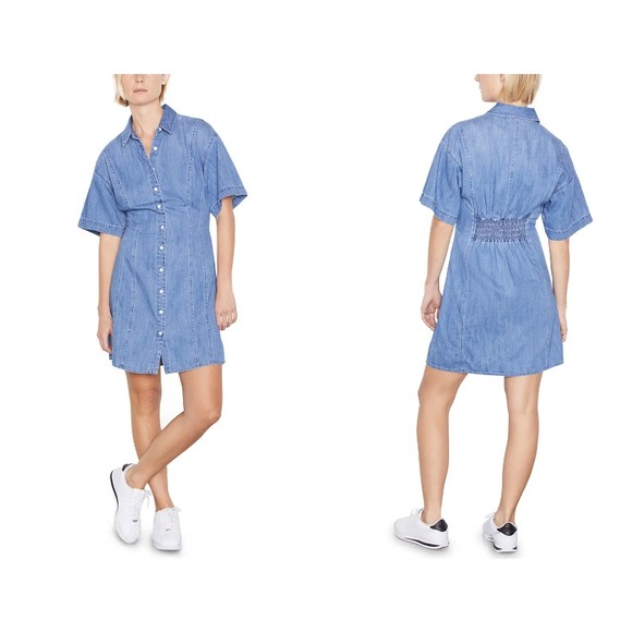 Frame Dress Womens Small Blue‎ Blouse Dress Collared Button Down New $399 - Picture 1 of 11